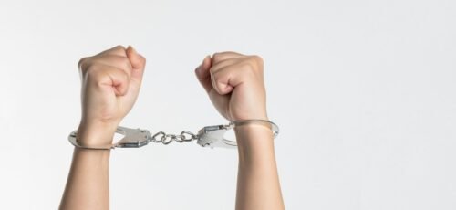 person showing handcuff